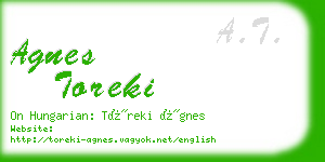 agnes toreki business card